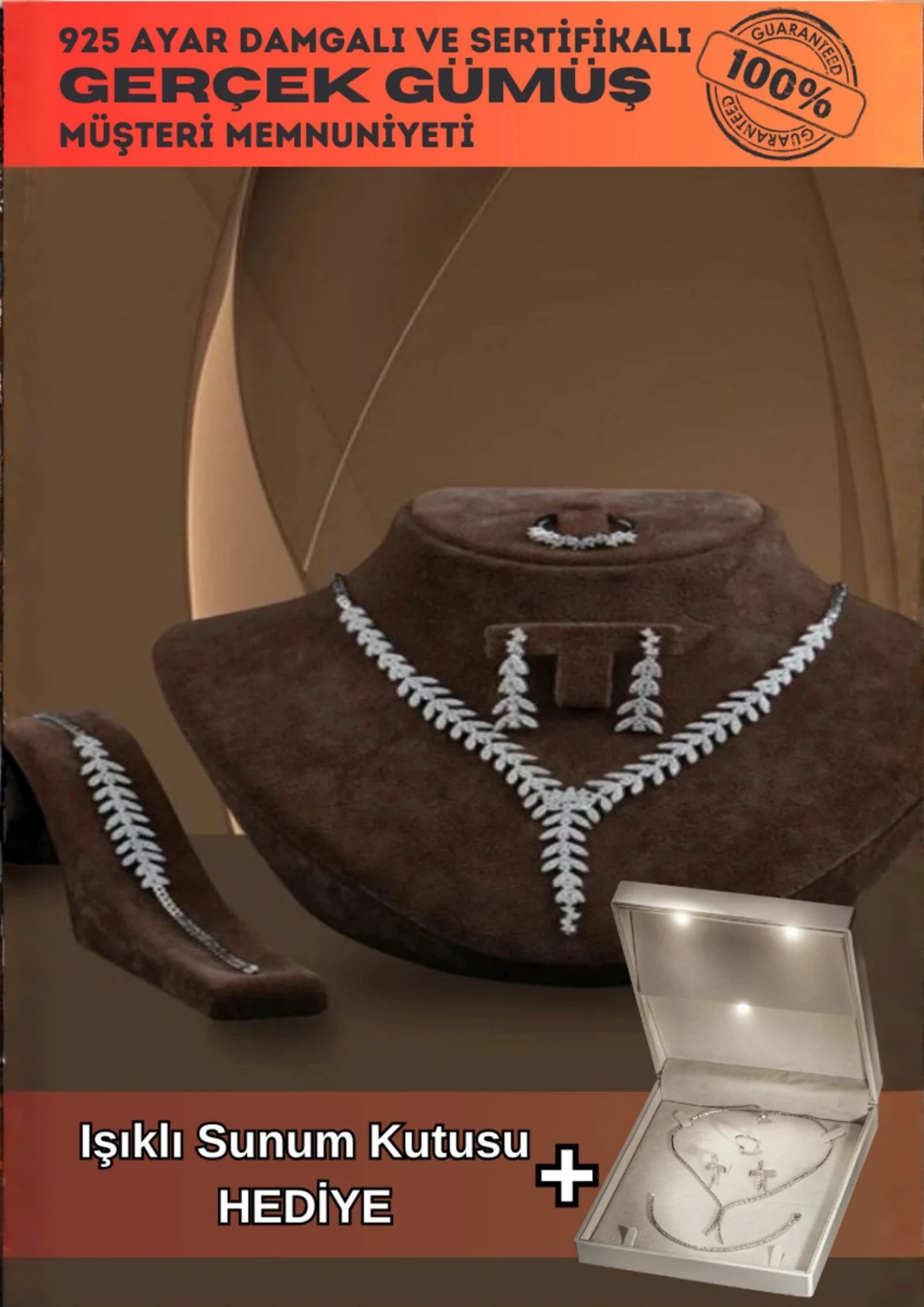 Bengi Bayan Zirkon Taşlı Gümüş Su Yolu Set - Kolye, Bileklik, Küpe, Yüzük