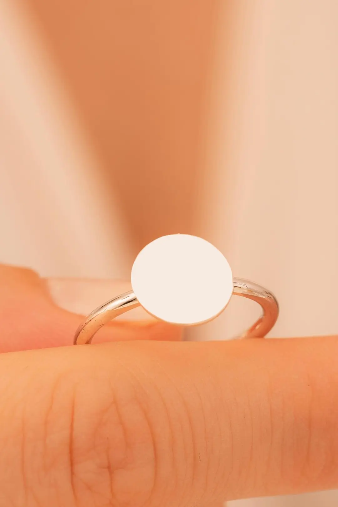 Women's Silver Ring Handcrafted Silver Round Motif Slim Women's Ring