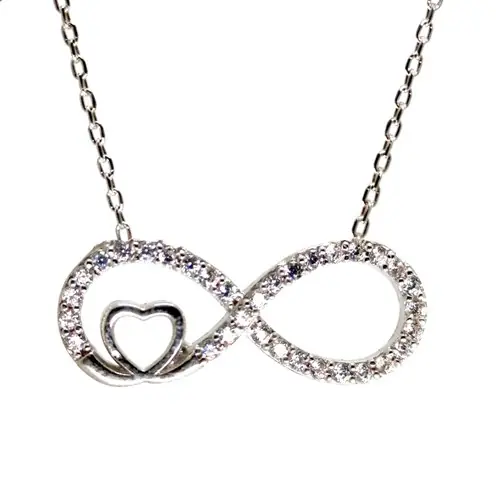 Heart Infinity Women's Silver Necklace