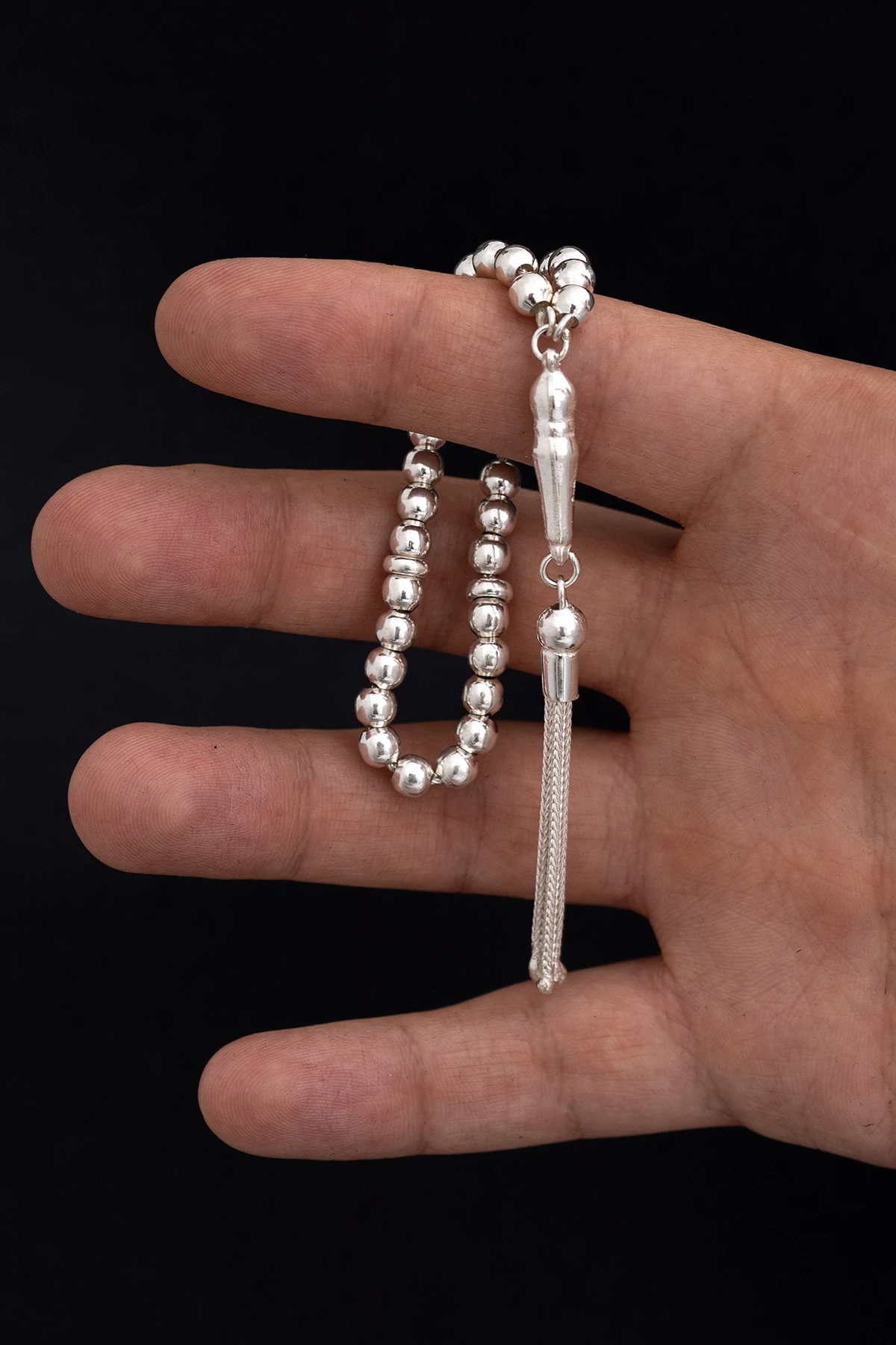 Gümüş Tespih Düz Küre Küçükboy 16gr