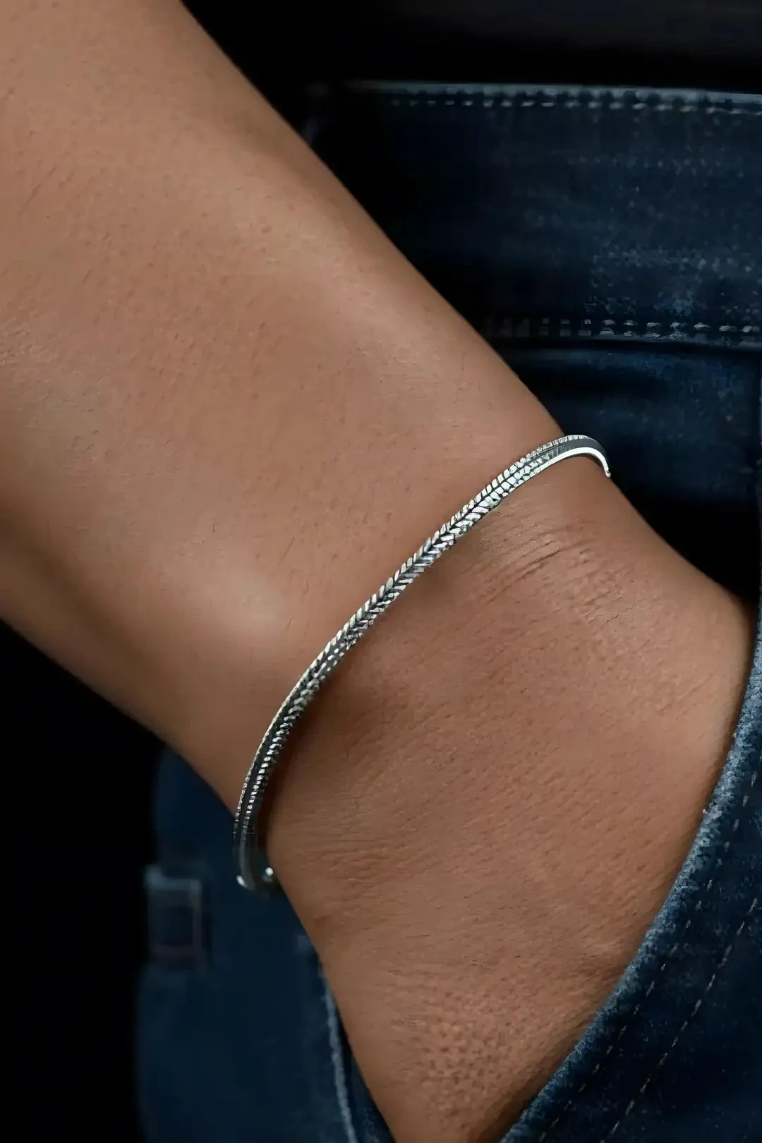 Erkek Gümüş Bileklik - 2.2 mm Tilki Kuyruğu Model Gümüş Bileklik