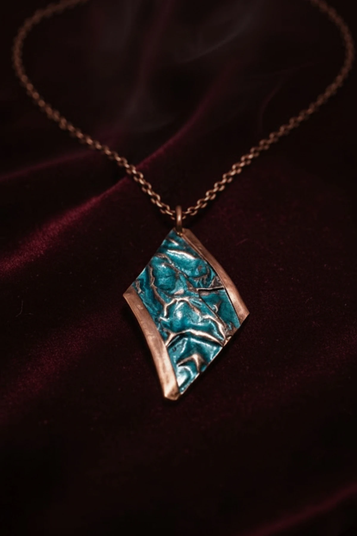 Kadın Bakır Kolye - Turkuaz Okyanus Fısıltısı Model Bakır Kadın Kolye