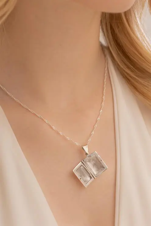 Women's Necklace-Gümüş Photo Koyulan Women's Necklace