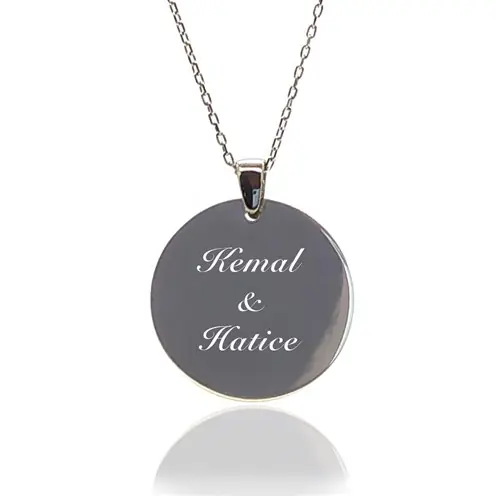 Personalized Round Women's Silver Necklace