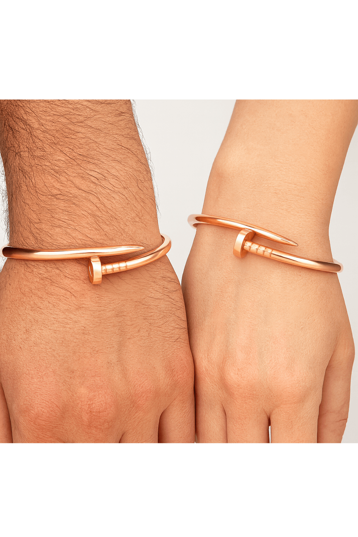 Erkek Bayan Çelik Bileklik - Paslanmaz Spiral Çelik Çivi Bileklik-Rose