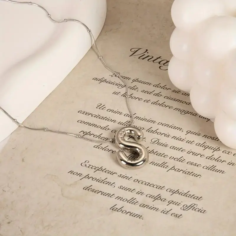 Women's Steel Necklace S Letter Balon Letter Women's Necklace