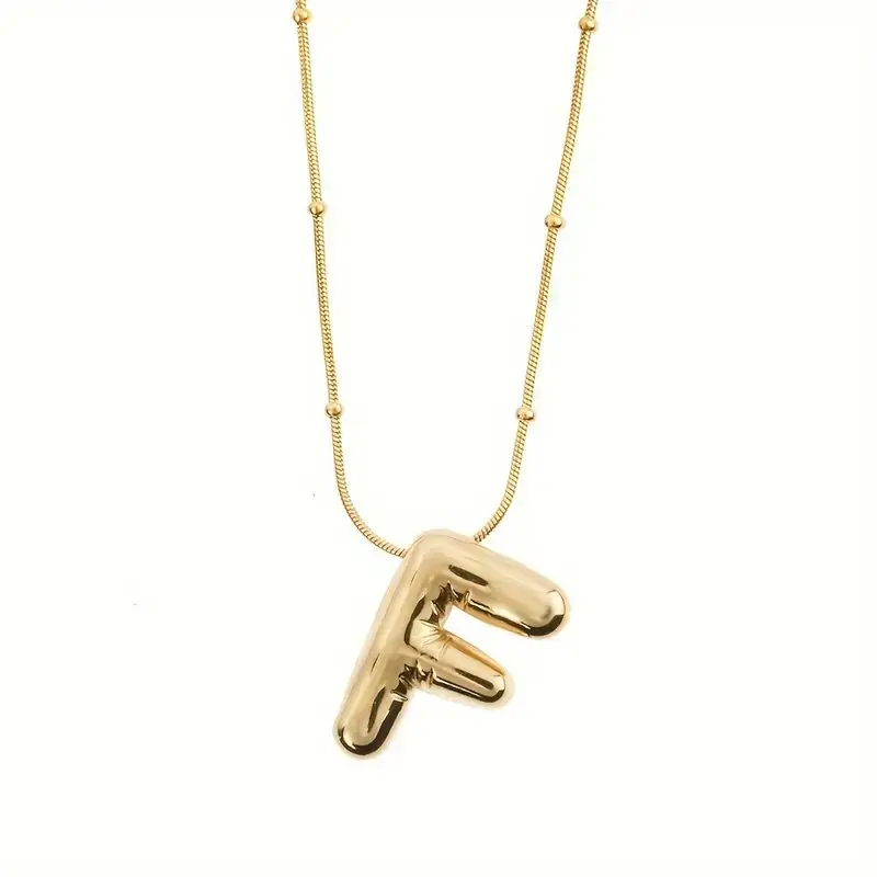 Women's Steel Necklace Gold Plated F Letter Balon Letter Women's Necklace