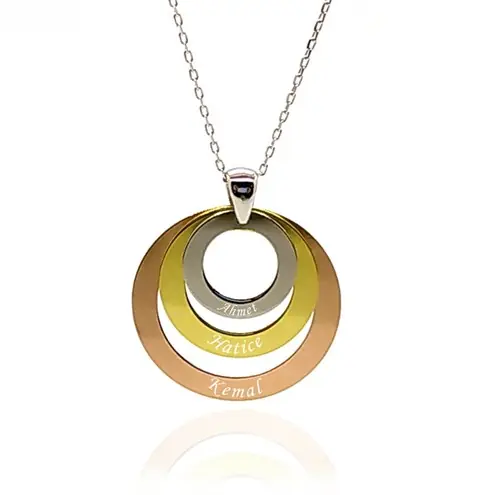 Personalized 3 Personalized Women's Silver Necklace