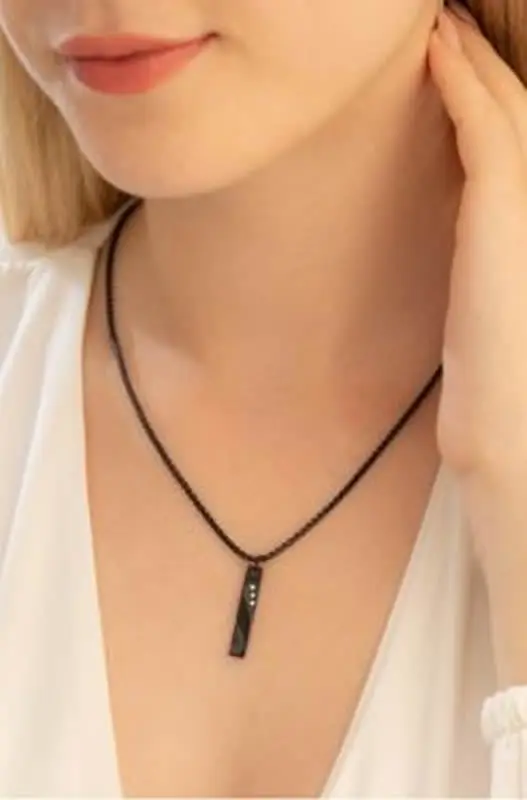 Women's Steel Necklace Zircon Stone-set Slim Kibar Steel Necklace