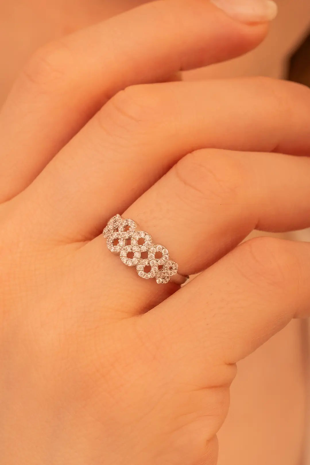 Women's Silver Ring Infinity Themed İnfinity 925 K Silver Ring