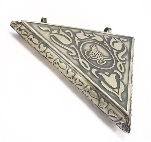 Osmanlı Tuğralı Gümüş Erkek Muska Cevşen Haznesi En Büyük Boy