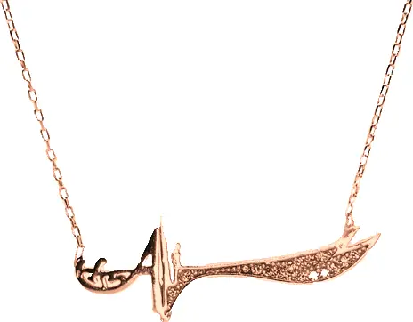 Women's Silver Necklace Rose Plated Zülfikar Women's Silver Necklace Chain