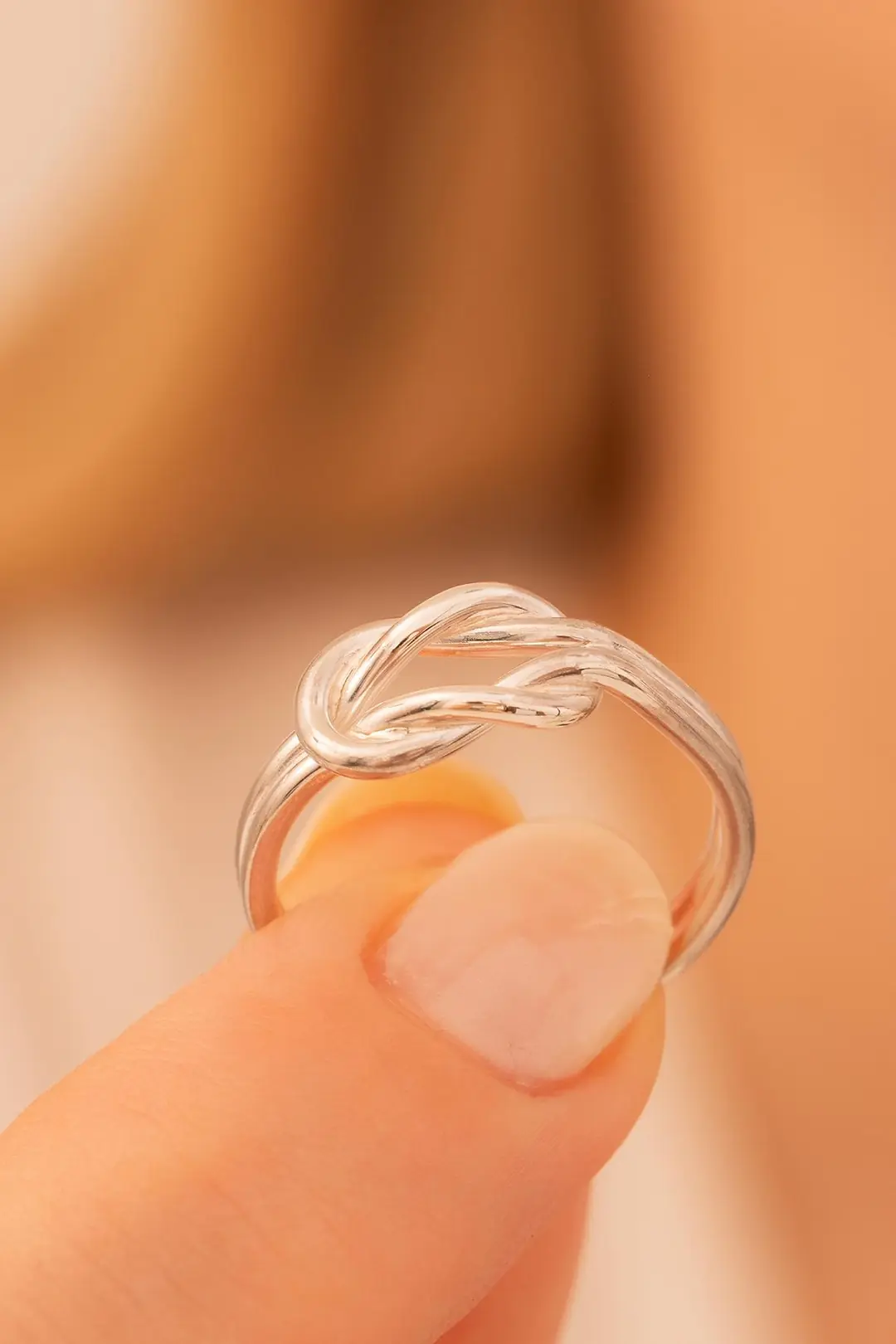 Women's Silver Ring Handcrafted Silver Love Knot Women's Ring