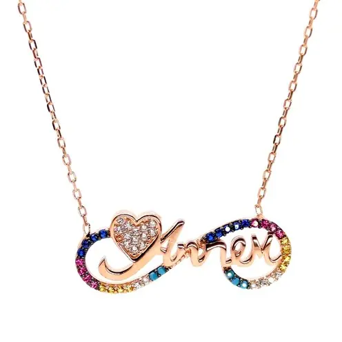 Heart & Infinity Annem Silver Necklace Chain