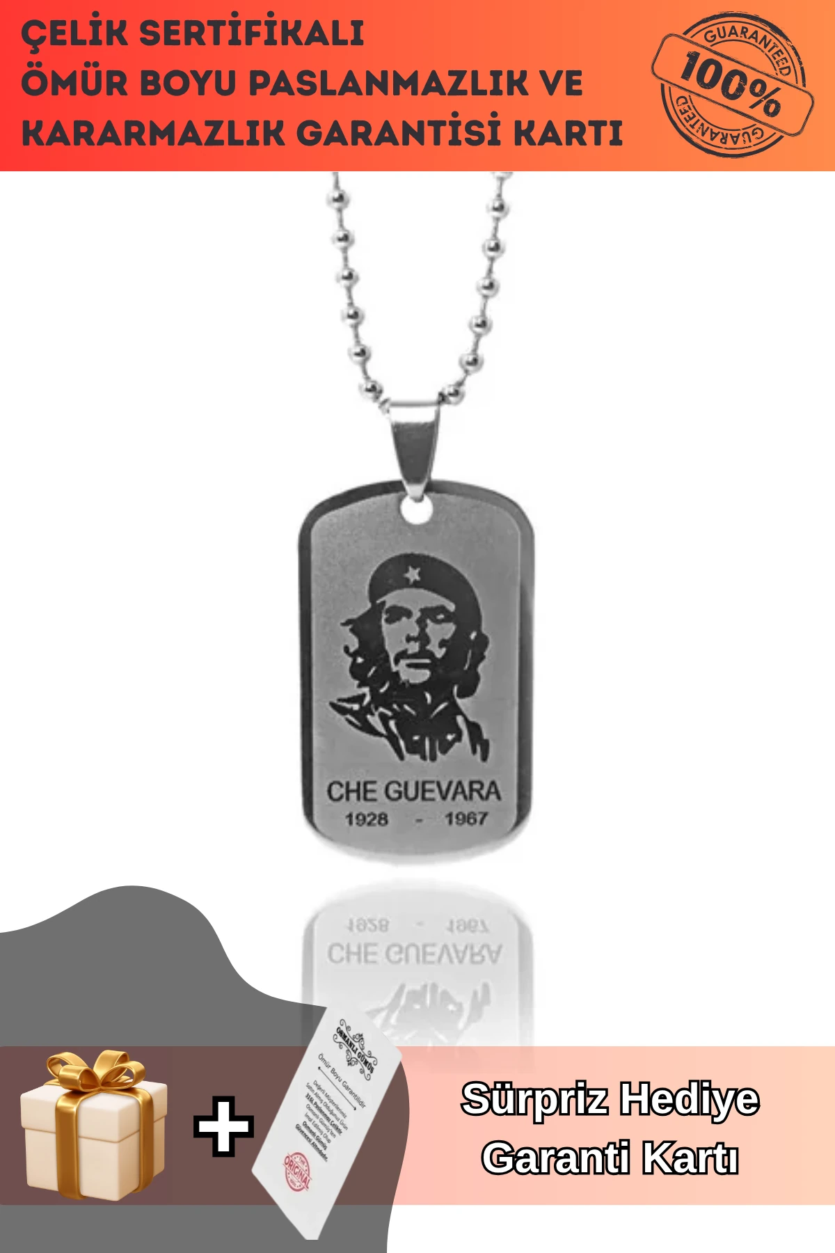 Che Çelik Erkek Bayan Kolye