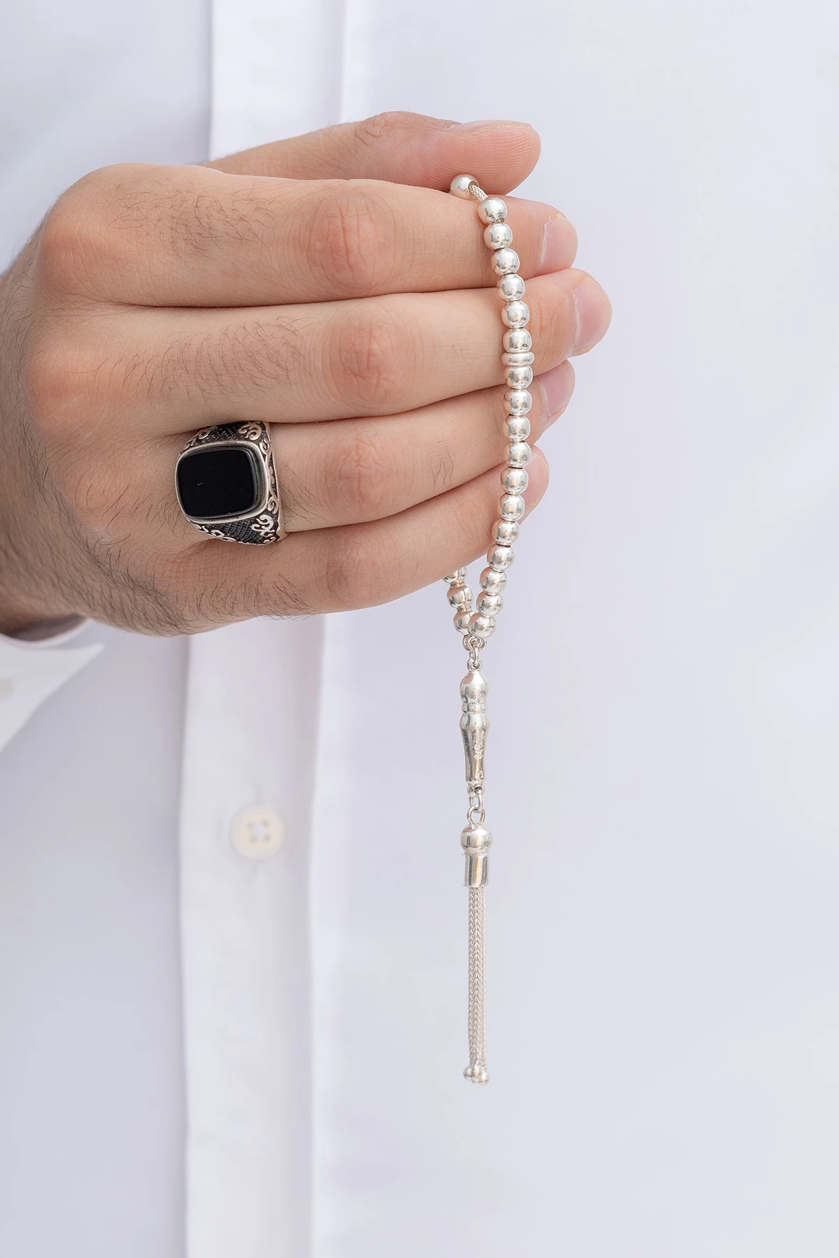 Gümüş Tespih Düz Küre Küçükboy 16gr