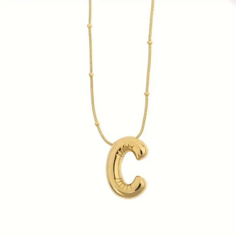 Women's Steel Necklace Gold Plated C Letter Balon Letter Women's Necklace