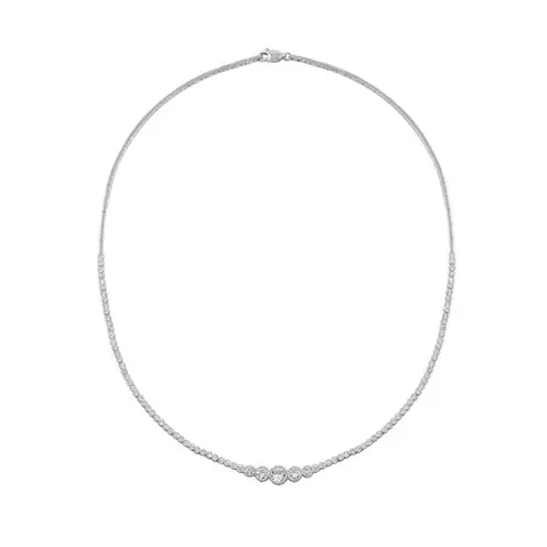 Parla Zircon Stone-set Women's Silver Necklace