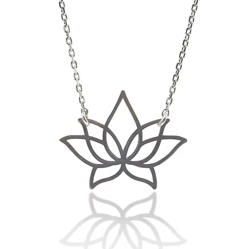 Lotus Flower Women's Silver Necklace