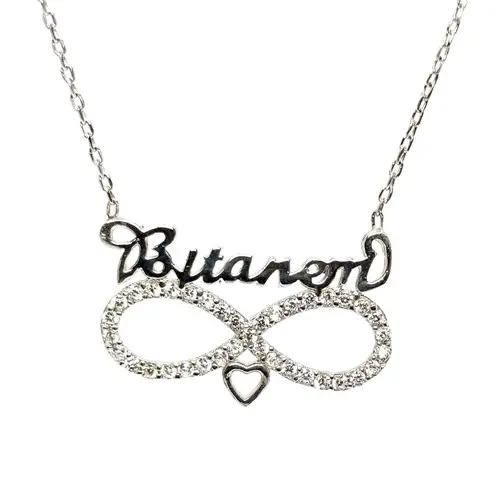 Heart & Infinity Bitanem Women's Silver Necklace