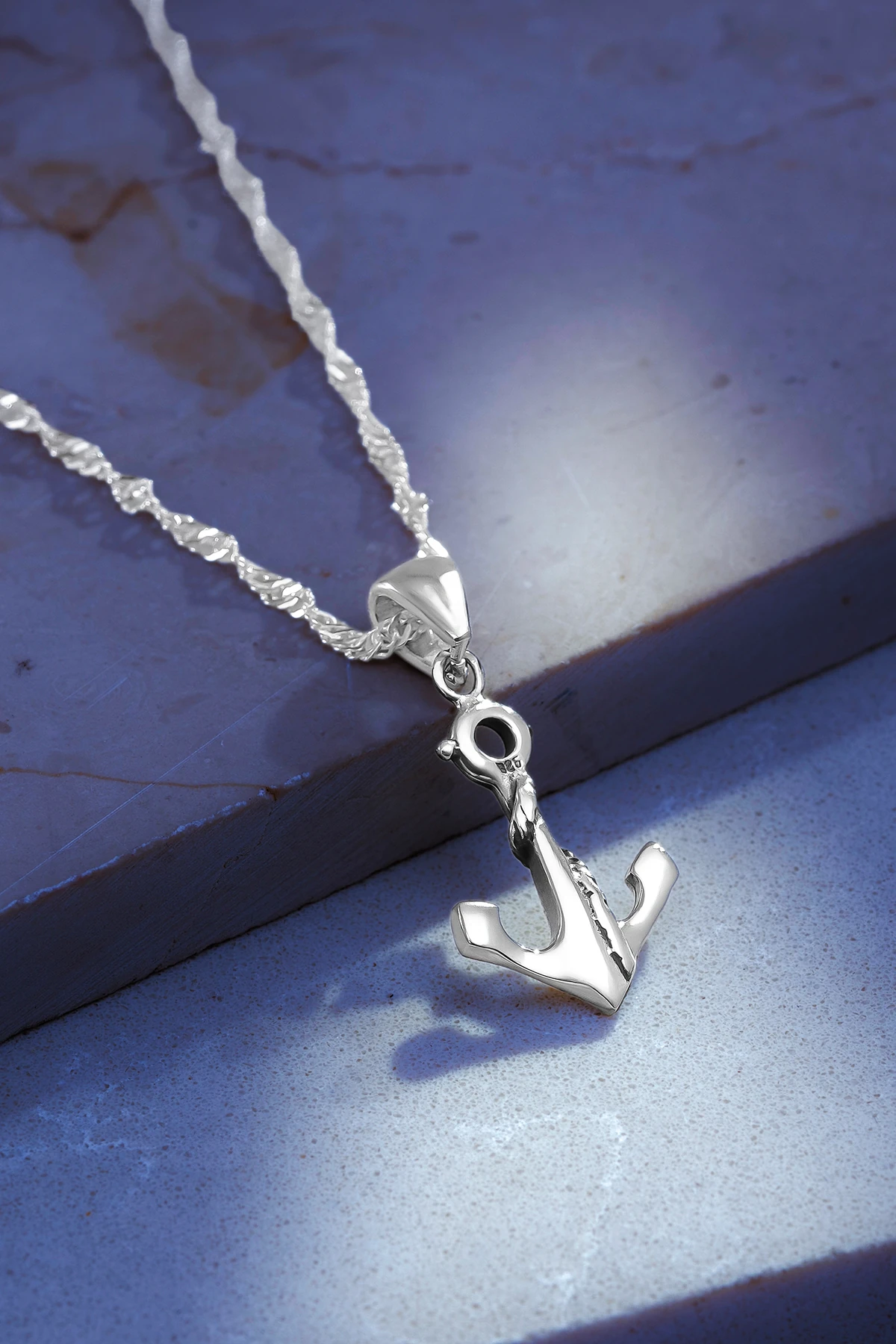 Gemi Çapası Gümüş Bayan Kolye Küçük Boy