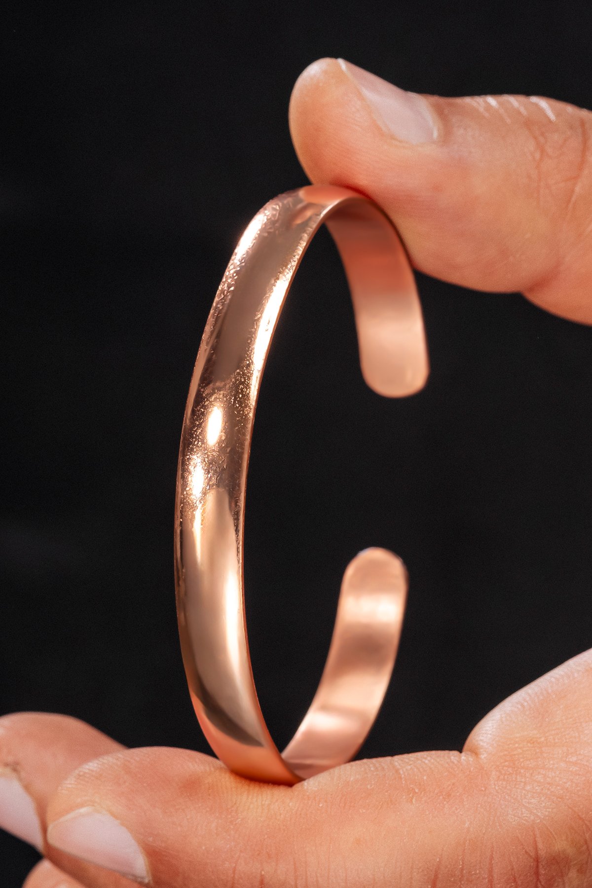 Erkek Kadın Bakır Bileklik - İsim Yazılabilir Düz Parlak Model Metal Kutu Kuvars