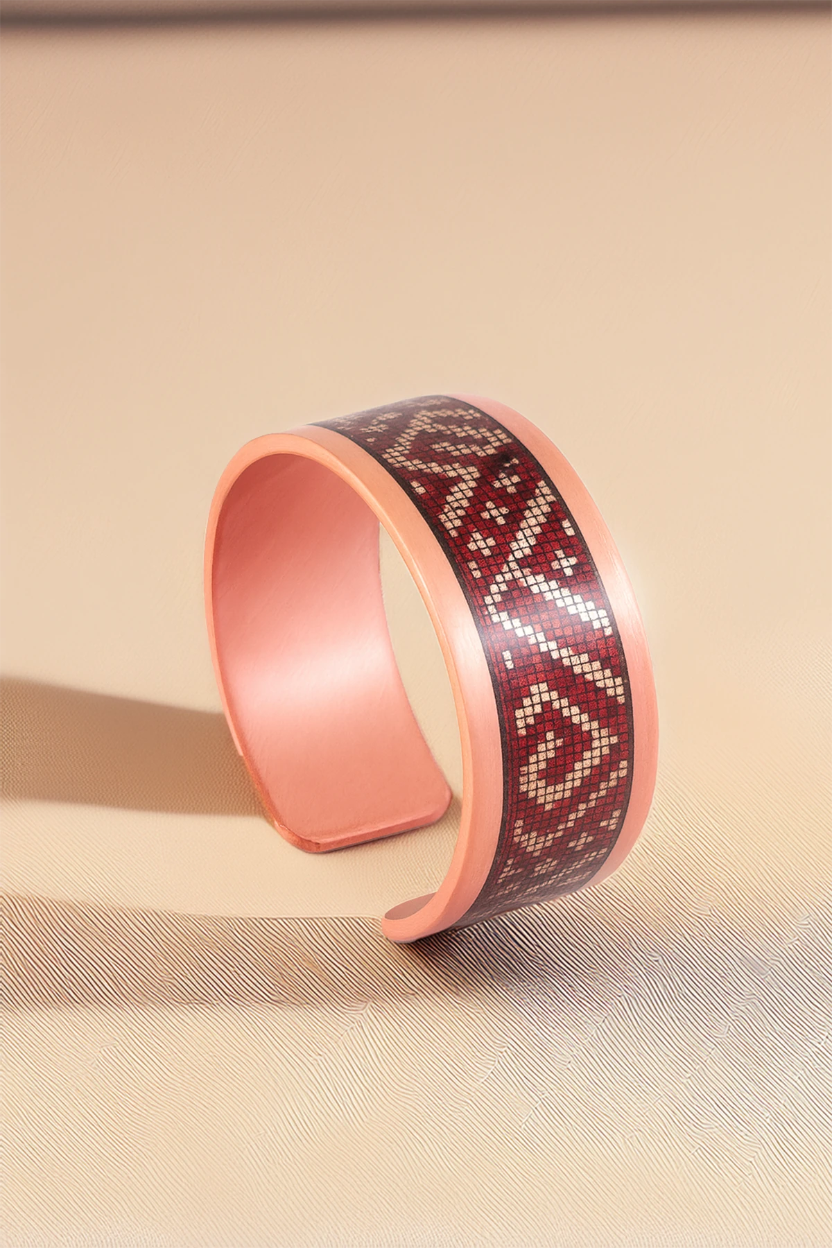 Kadın Bakır Bileklik Yüzük Set - Eva Model Özel Baskı Metal Kutu Ve Kuvars Taşı