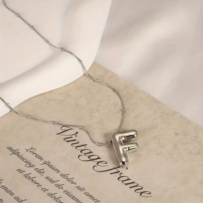 Women's Steel Necklace F Letter Balon Letter Women's Necklace
