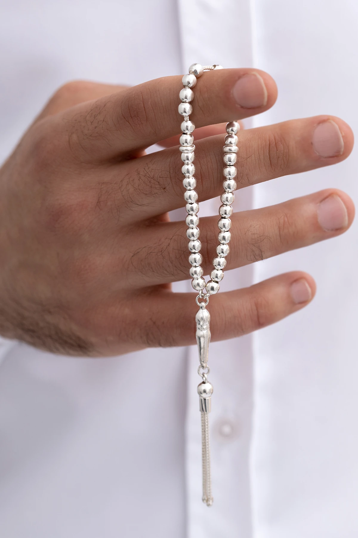 Gümüş Tespih Düz Küre Küçükboy 16gr