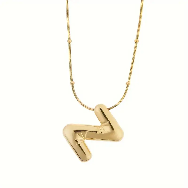 Women's Steel Necklace Gold Plated Z Letter Balon Letter Women's Necklace