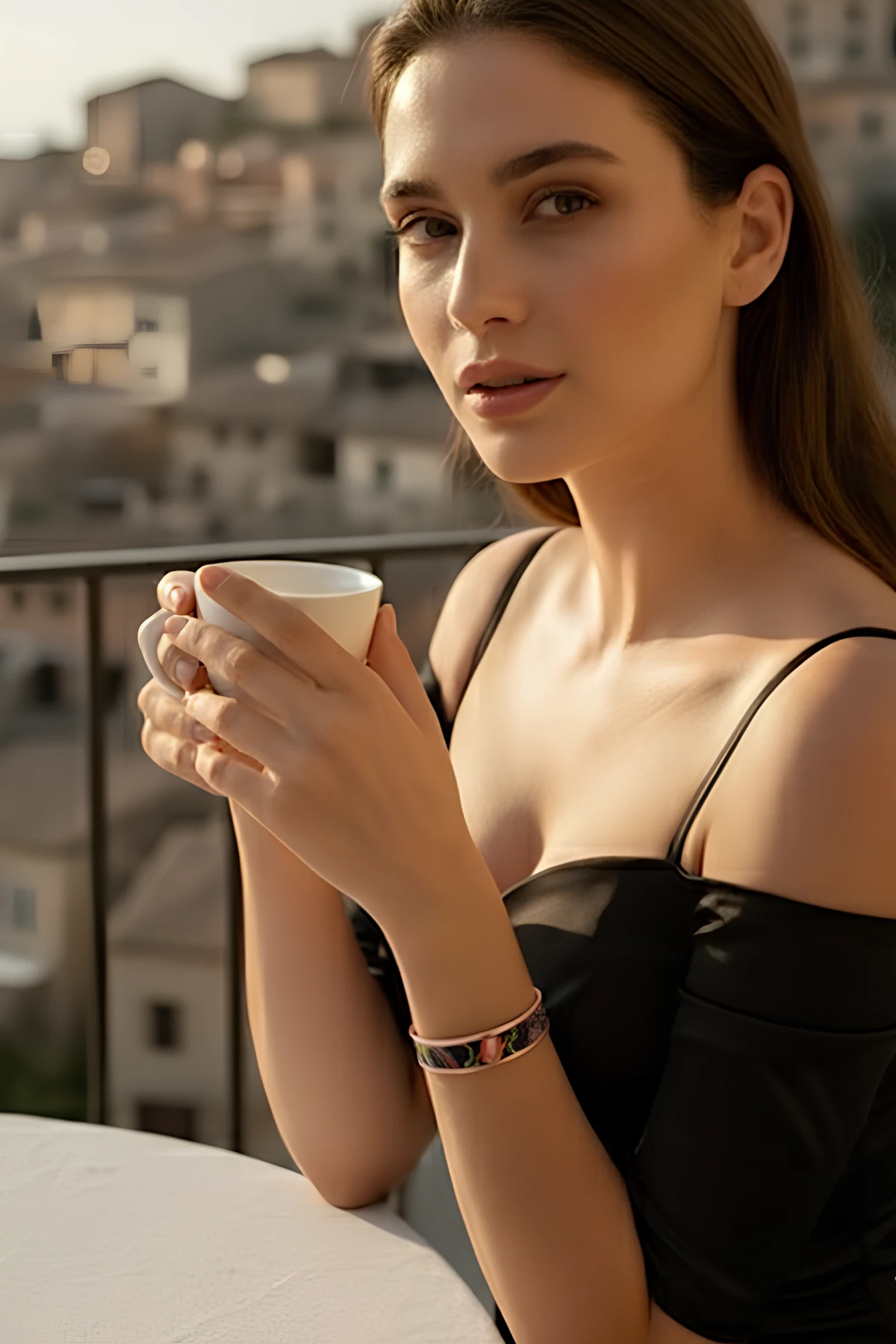 Kadın Bakır Bileklik Yüzük Set - Ester Model Özel Baskı Metal Kutu Ve Kuvars Taşı