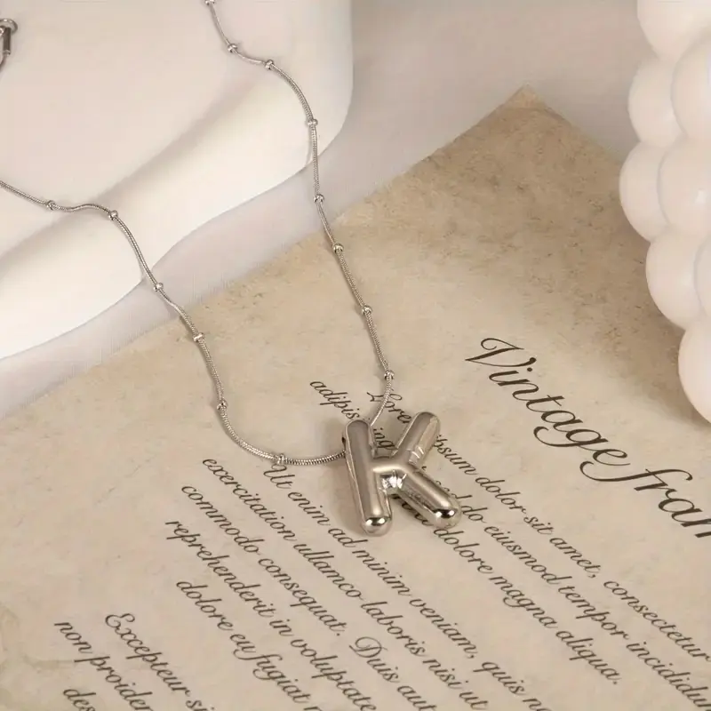 Women's Steel Necklace K Letter Balon Letter Women's Necklace