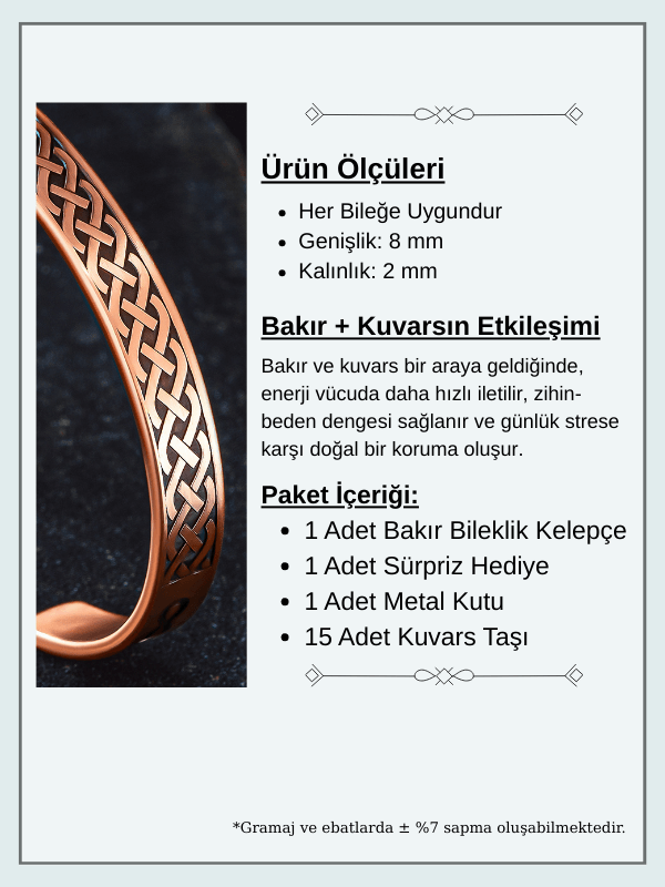 Kadın Erkek Saf Bakır Bileklik Zevahir Model Metal Kutu Kuvars Taşlar Bakır Kelepçe Bilezik