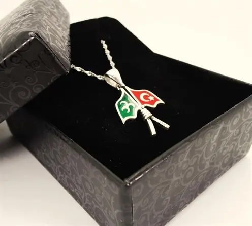 Women's Silver Necklace & Star and Crescent Banner Silver Necklace