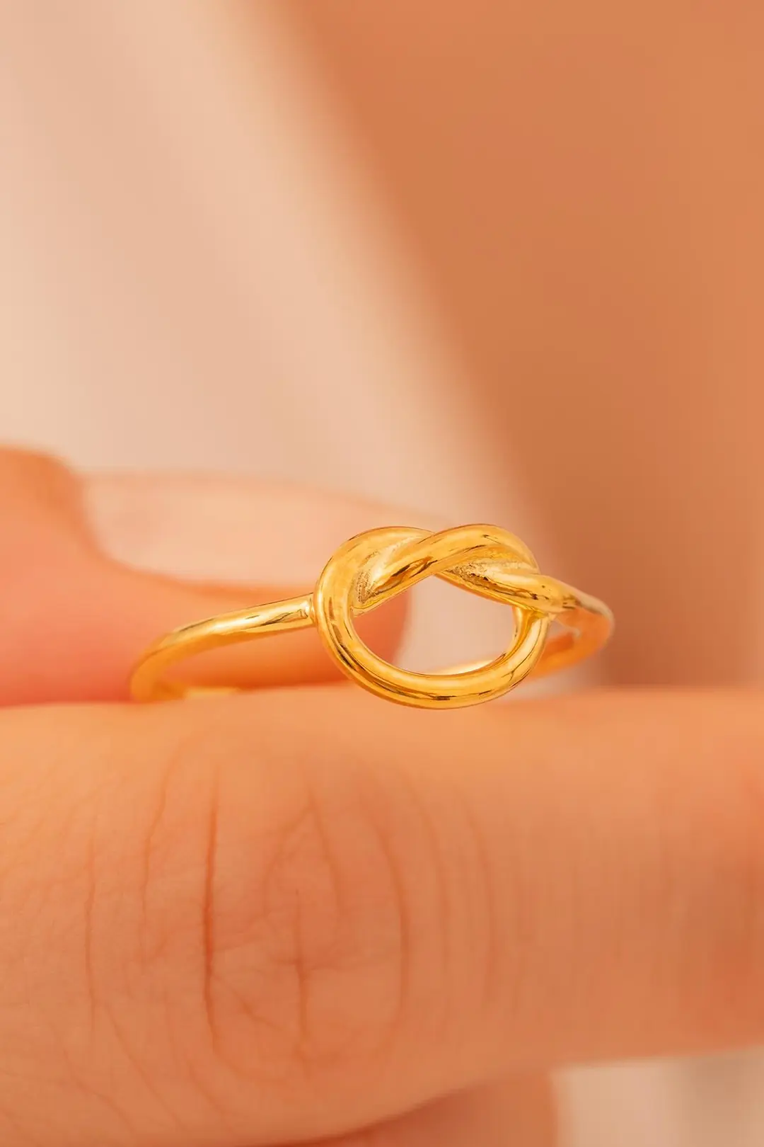 Women's Silver Ring Handcrafted Gold Plated Love Knot 2 Women's Ring
