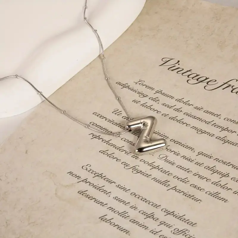 Women's Steel Necklace Z Letter Balon Letter Women's Necklace