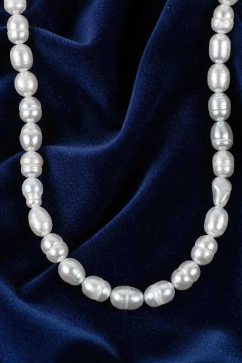 Gerçek Dizi İnci - Arpa 4mm Doğal Beyaz Yanar Dönerli Tatlısu Yuvarlak İnci Takı Yapım Malzemesi