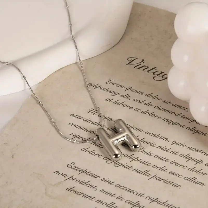 Women's Steel Necklace H Letter Balon Letter Women's Necklace