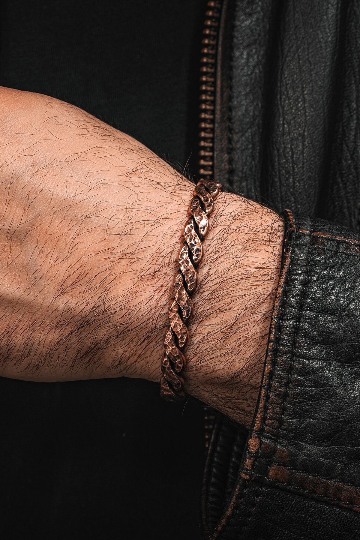 Saf Bakır Bileklik Otantik Model Örgü Metal Kutu Kuvars Taş, Kadın Erkek Kelepçe