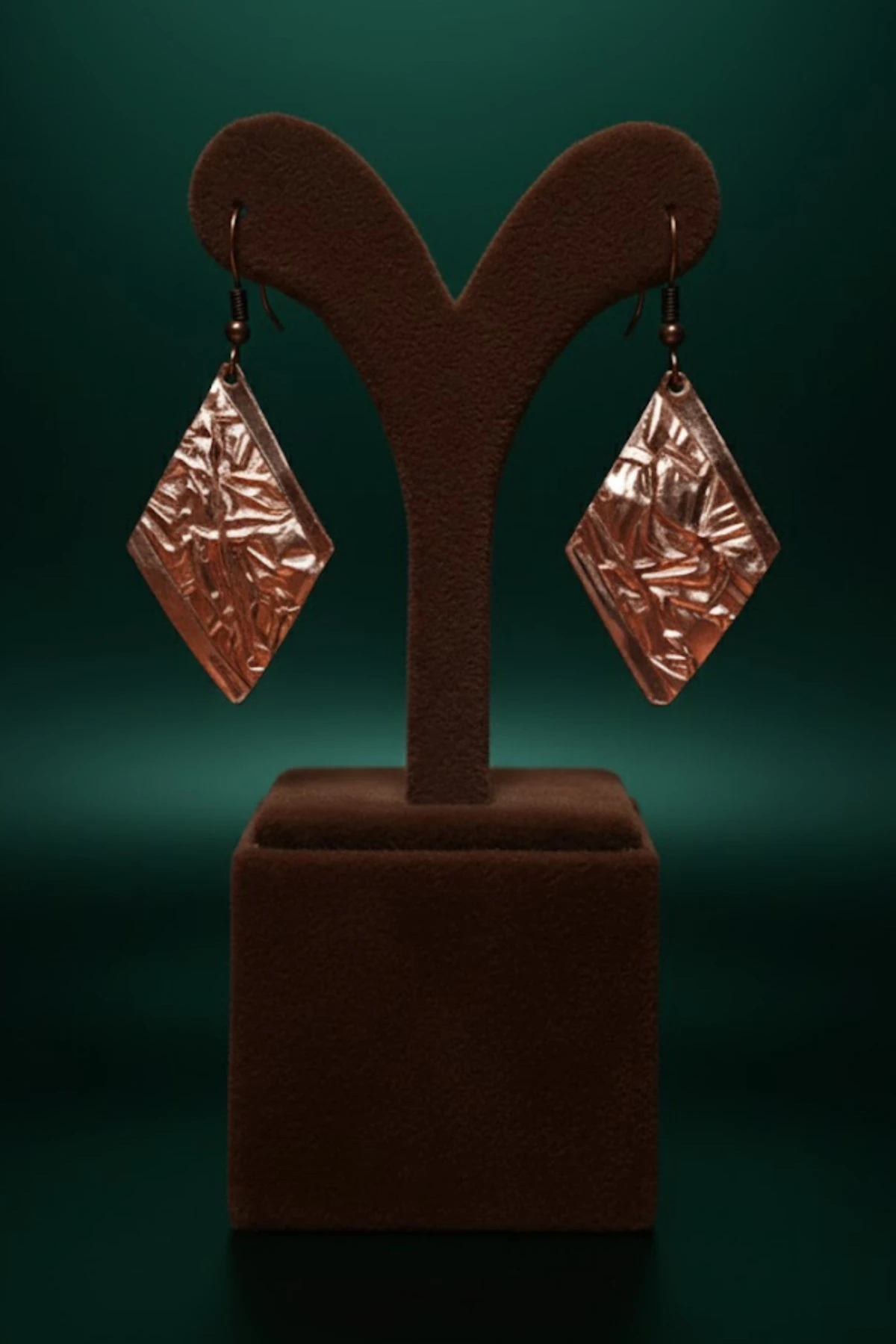 Kadın Bakır Küpe - Bej Sonbahar Işıltısı Model Bakır Kadın Küpe