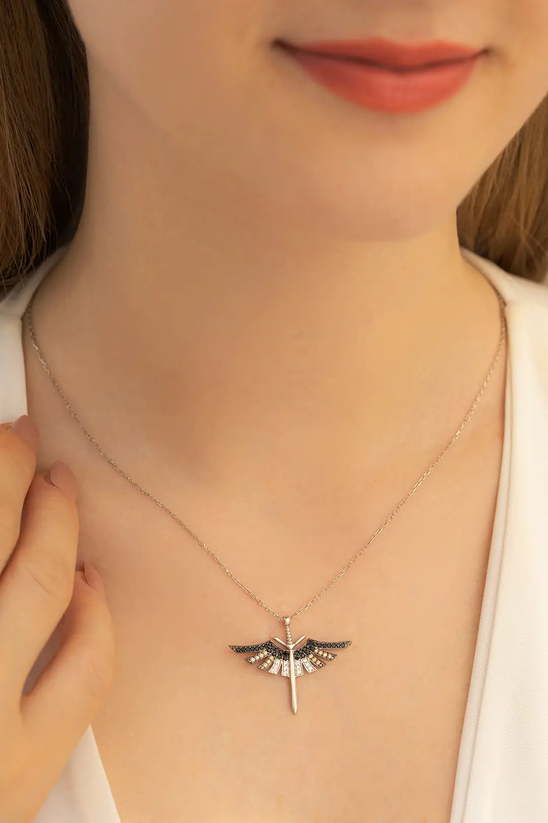Women's Silver Necklace Mikailin Sword Women's Silver Necklace