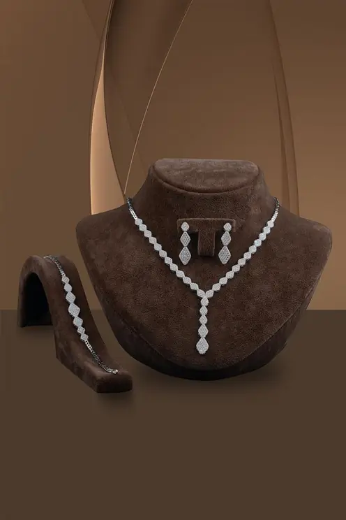 Kleopatra Water Way Silver Women's Set Necklace, Bracelet, Earrings, Ring