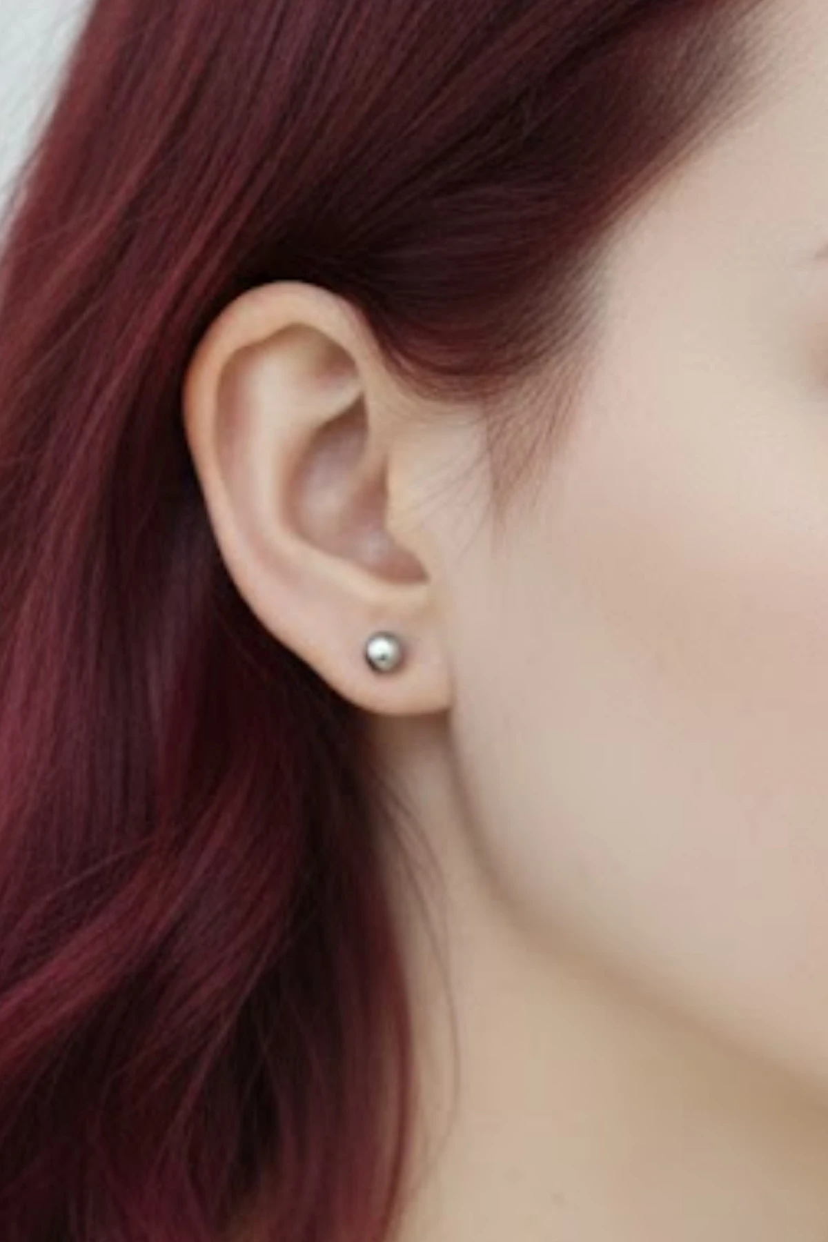 Kadın Gümüş Küpe - 5 mm 925 Ayar Gümüş Top Küpe