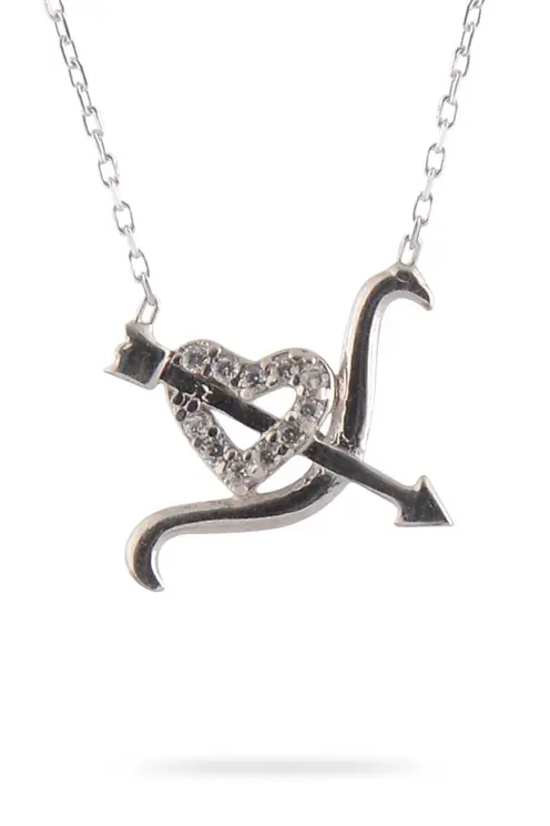 Heart Necklace Ok & Yay Women's 925 K Silver Necklace GKLKALPOKYA-GMS