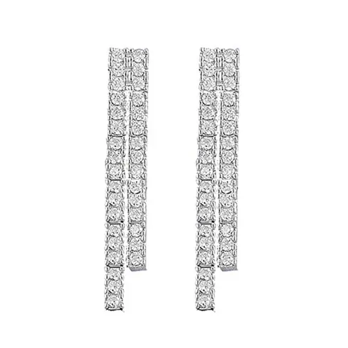 Lida Zircon Stone-set Women's Silver Earrings