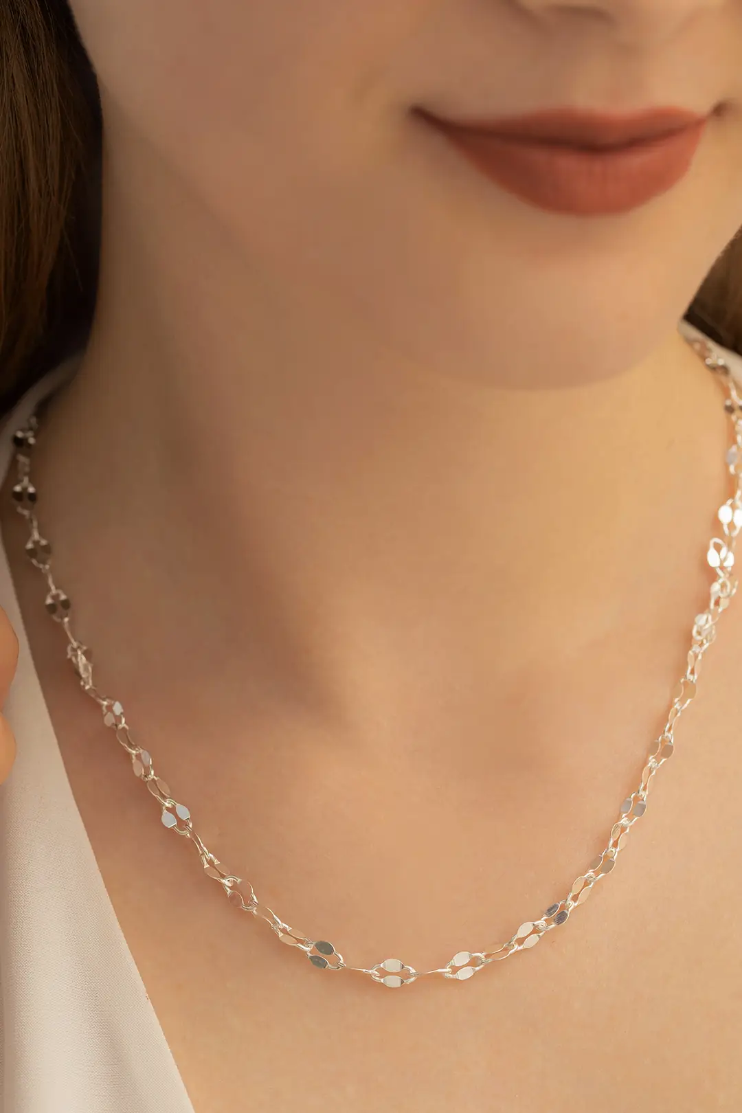 Women's Silver Necklace 925 K 4 mm Fırfır Chain Silver Women's Necklace