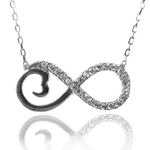 Heart Infinity Women's Silver Necklace Chain