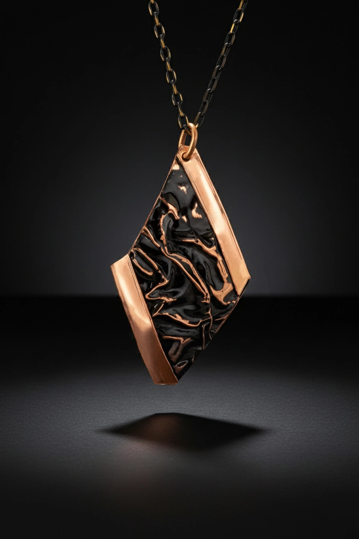 Kadın Bakır Set - Siyah Gece Büyüsü Model Bakır Kadın Kolye Bileklik Yüzük Küpe Set