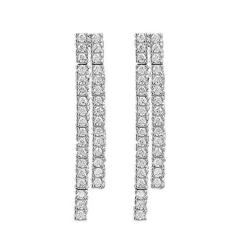 Karis Zircon Stone-set Women's Silver Earrings