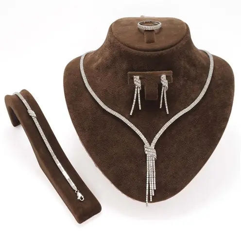 Petra Water Way Silver Women's Set Necklace, Bracelet, Earrings, Ring